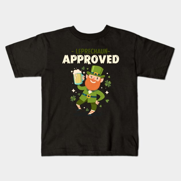 Leprechaun Approved St Patricks Kids T-Shirt by clothdesignera